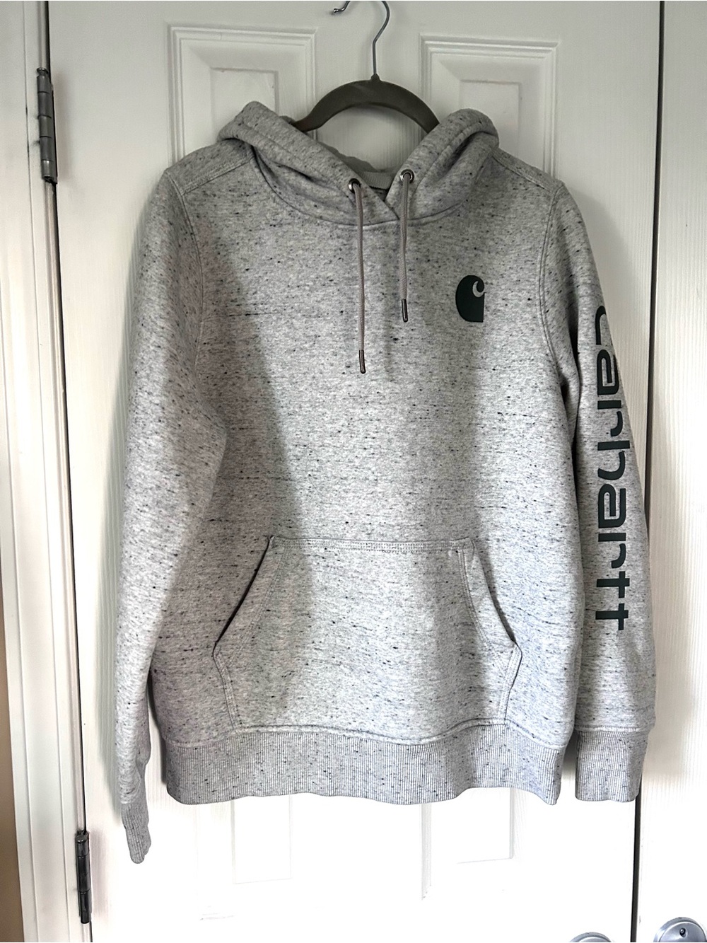 Carhartt Women’s Relaxed Fit Logo Hoodie Gray Speckled Size Medium